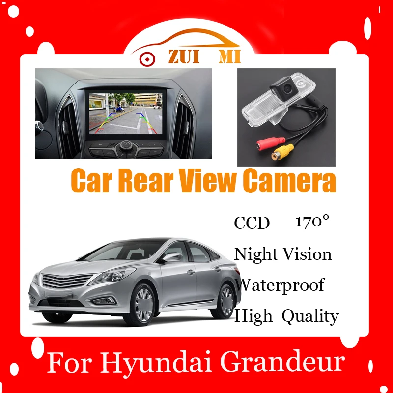 Car Reverse Rear View Camera For Hyundai Grandeur 2011~2014 Waterproof CCD Full HD Night Vision Backup Parking Camera