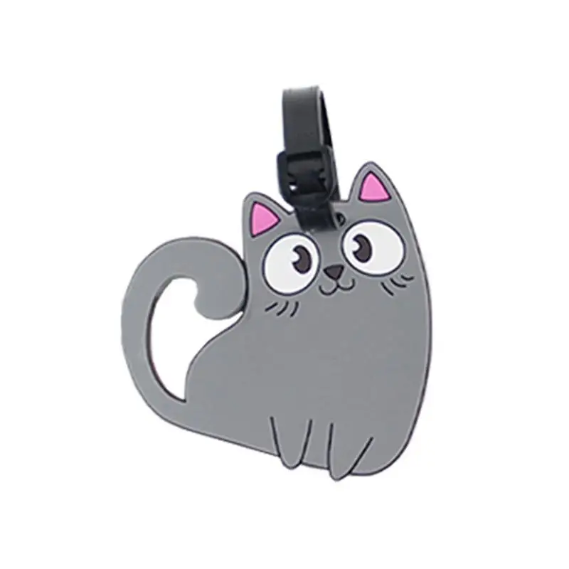 2-teiliges Niedliches Katzen-Gepäckanhänger-Set, Langlebiges PVC-Material, Stilvolles Reisegepäck-Zubehör, Gepäck-Bordkarte – Detail 6