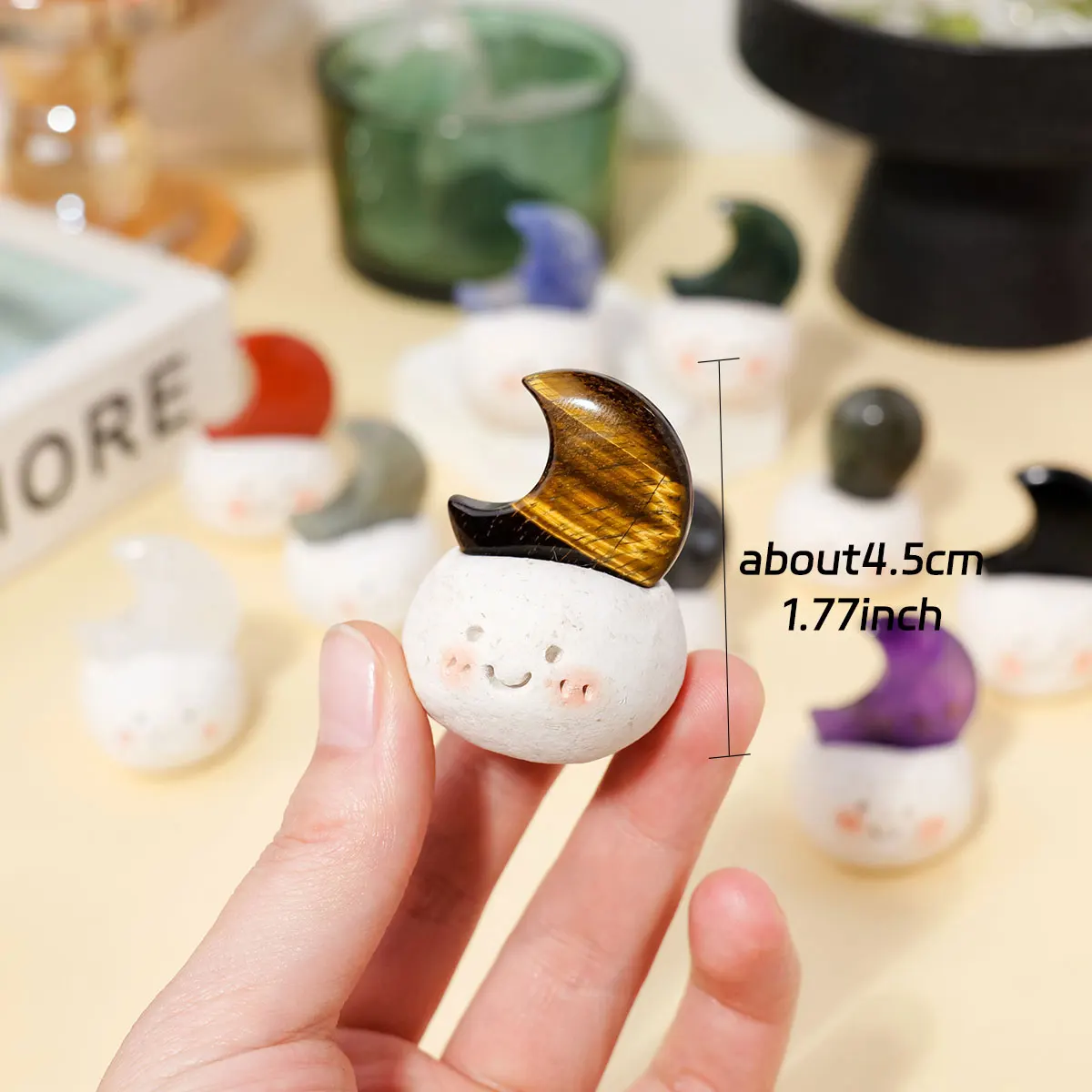 1pc Natural Crystal Ding Ding Ornament Raw Stone Crafts diy handmade desktop office workstation decorative ornament holiday gift