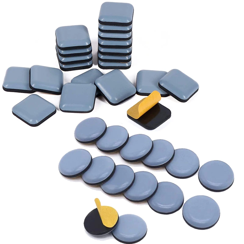 12Pcs/ Set Of Foot Slides Sliding Pads Home Furniture Sliders Furniture Slides PTFE Square Floor Moving Pads Table Chair Foot - view 4