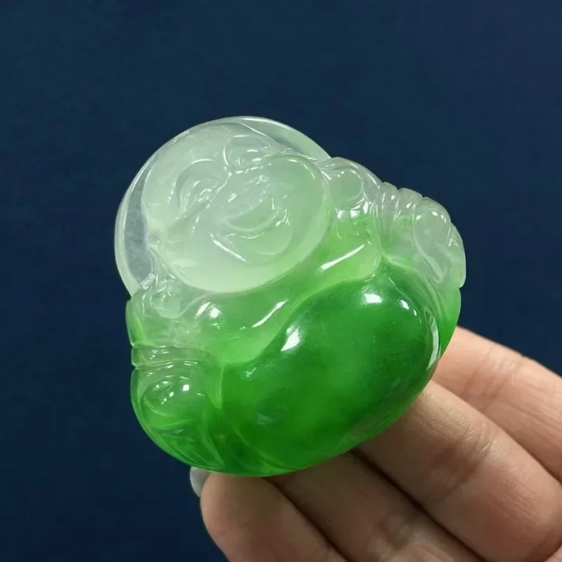 

High Ice Big Belly Buddha Maitreya Buddha Jade Pendant, Exquisite Fashion Necklace