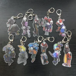 Game Undertale Frisk Sans Anime Figures Cosplay Acrylic Keychains Creative Hot Sale Keyrings Bag Pendant Toys 6CM Fans Gift