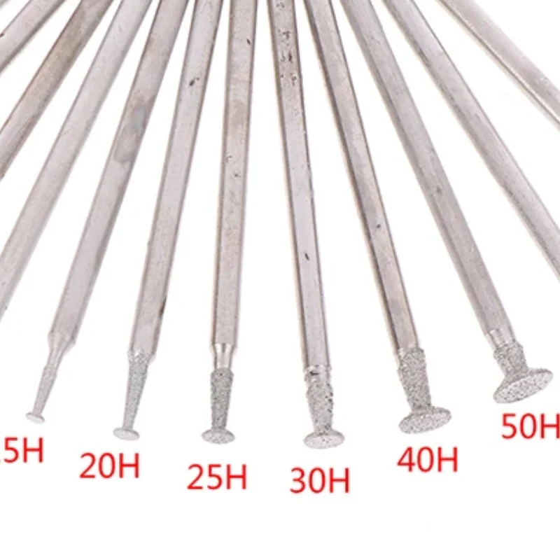 12Pcs Drill Diamond Grinding Head Bur 2.3mm Jade Stone Carve Polish Engrave Tool