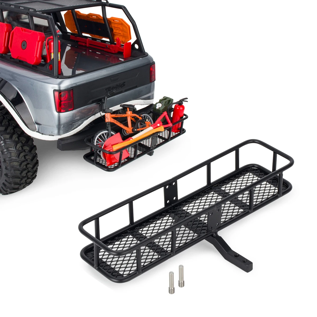 Suporte de engate traseiro de metal para carro crawler 1/10 rc axial scx10 90046 axi03007 traxxas trx4 d90 tf2 atualização