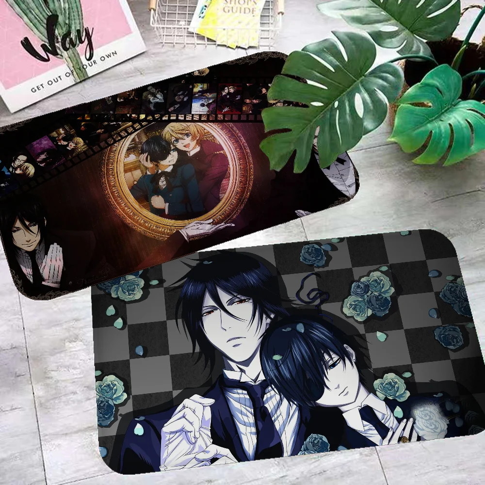 

Black Butler Bathroom Mat Anti-slip Absorb Water Long Strip Cushion Bedroon Mat Hotel Decor Mat