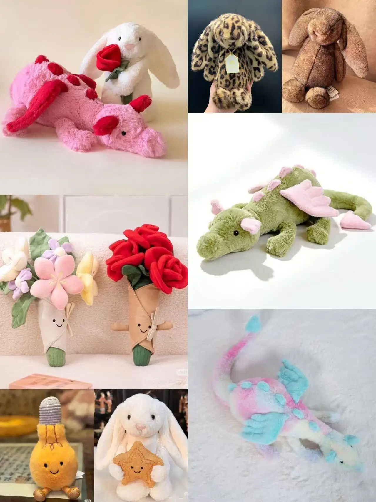 

2026 Latest JC Bonnie Rabbit Leopard Print Various Plush Toys with Tags, Soft Flower Ears, Birthday Gifts, Home Decor