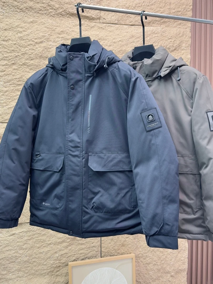 

Faionable Hooded Men's Cotton Jaet Warm Inner Tech Derivative Cotton Workwear Casual Youth ular Sle Long Sve