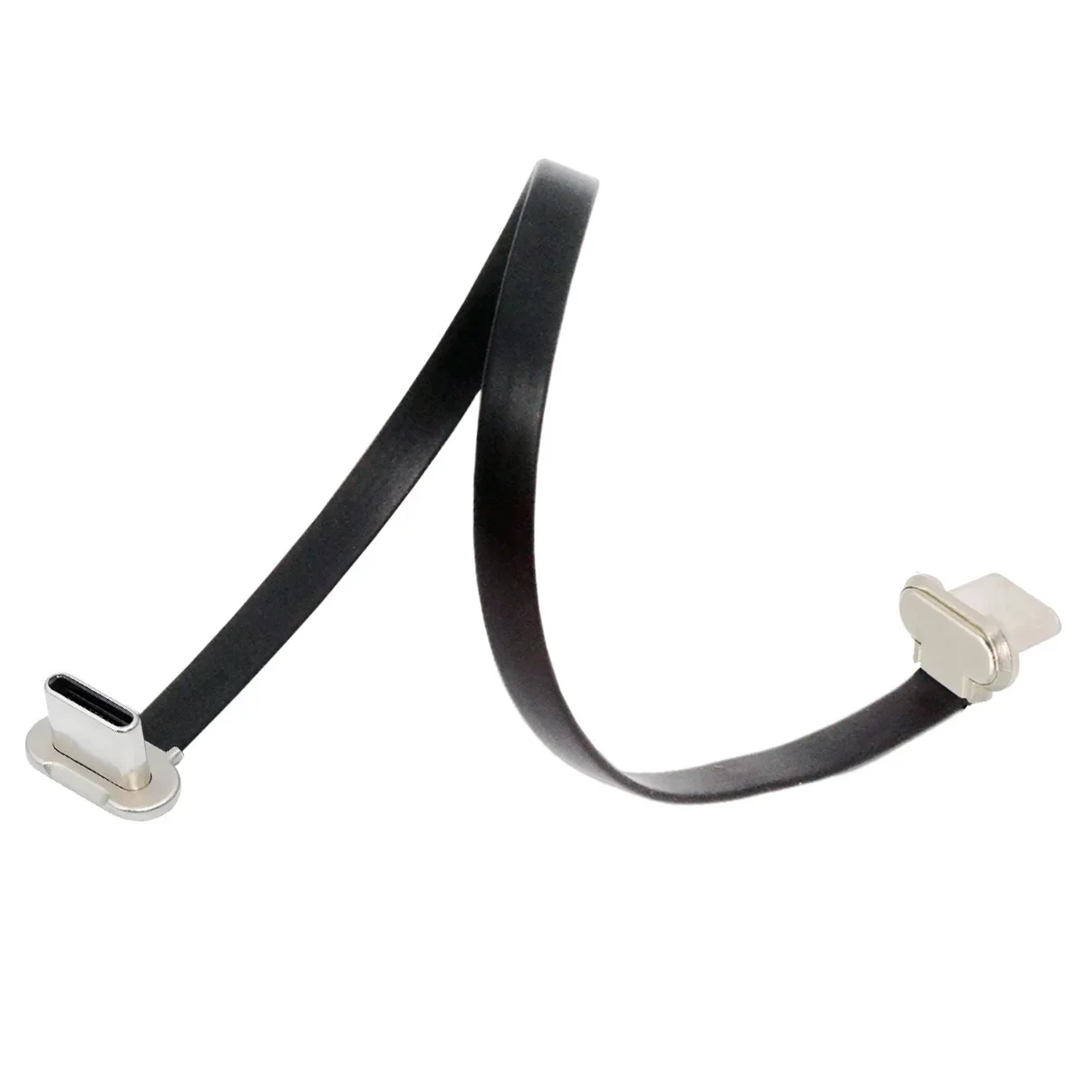 Xiwai USB-C to 65W Fast Charge Type C Ultra Slim Power Flat USB2.0 Data Cable for Laptop Tablet Phone Angled