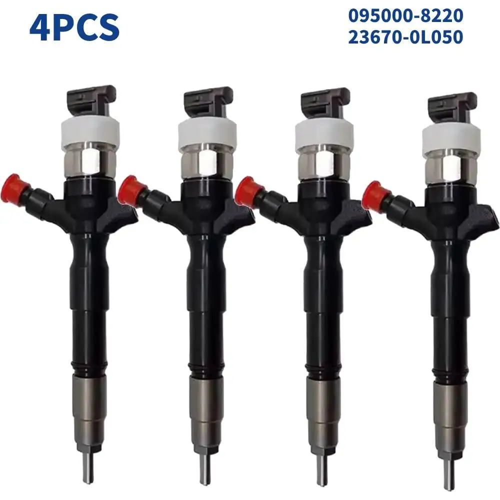 

4X Common Rail Fuel Injector 095000-8220 23670-0L050 For Denso Toyota Hilux 1kd
