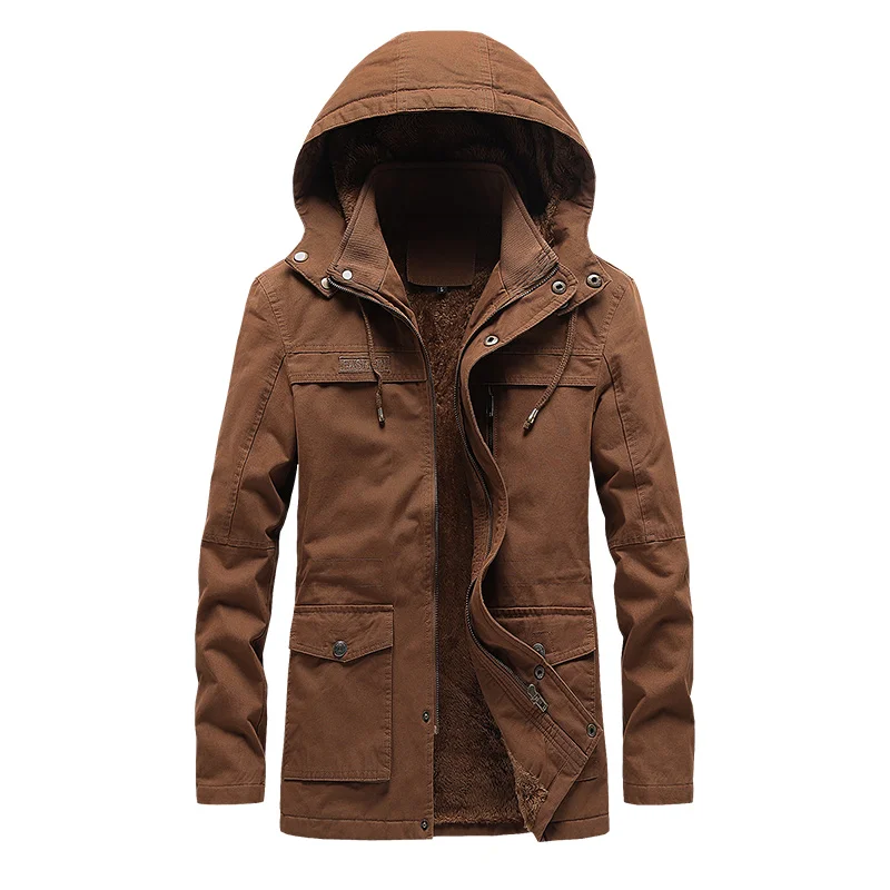 Men's Casual Cotton-padded Jacket Warm Waterproof Crisp High-quality Fabric Comfortable Skin Breathable Wear Resistant Coats