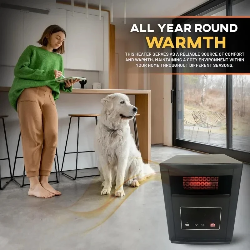 Infrared Heater Energy-efficient Space Heater Keeps Your Home Warm Year-round with Thermostat and Remote Control