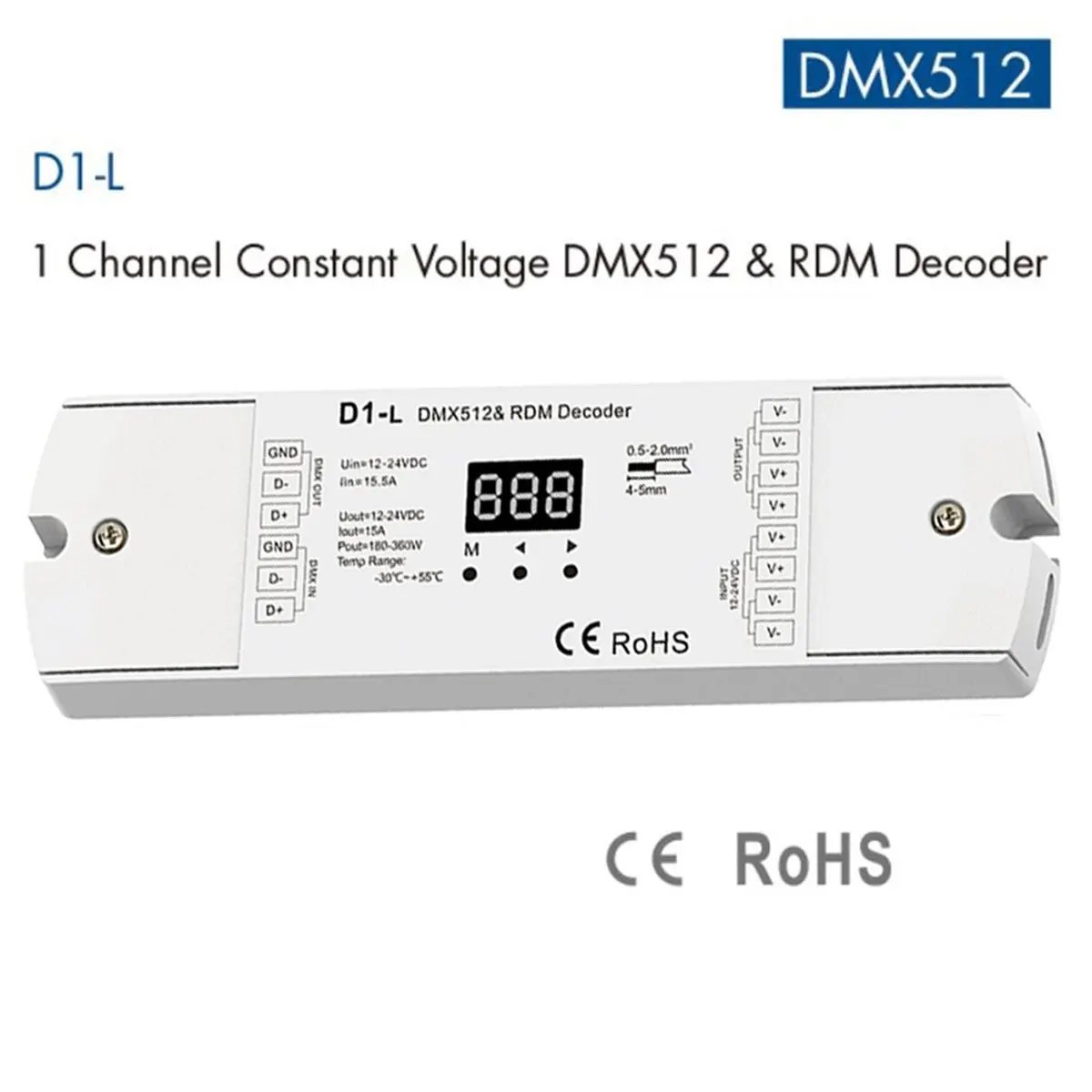 Promotion DMX512 Decoder D1-L 1 Channel DMX512 RDM Decoder Receiver LED Dimmers with Digital Display Controller