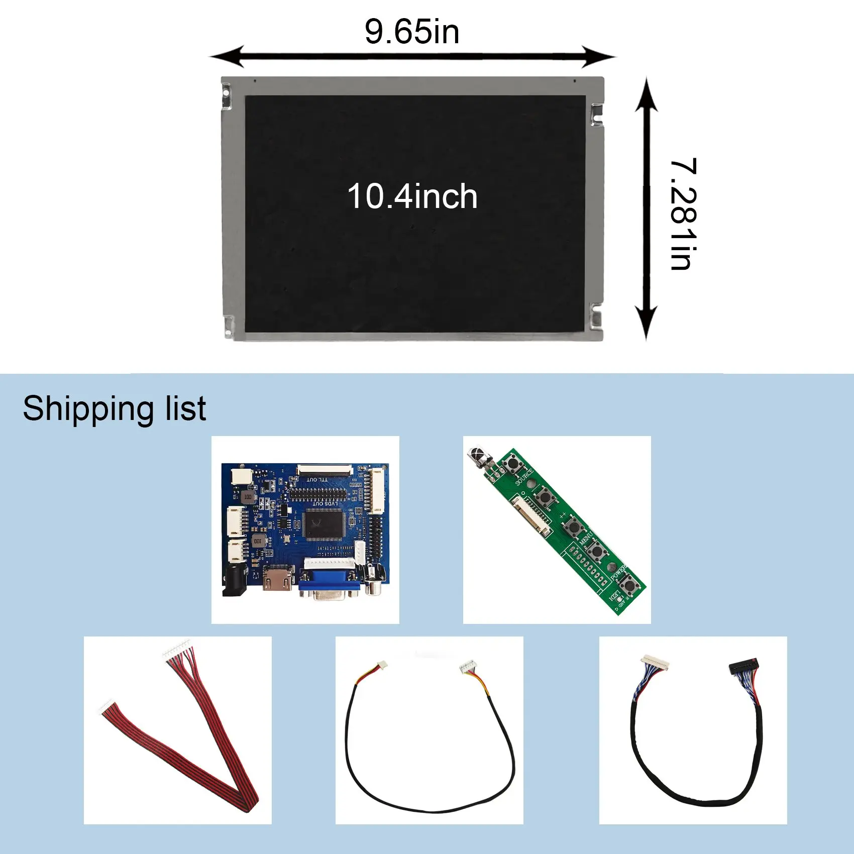 Placa controladora LCD H-D VGA AV pantalla LCD de 10,4 pulgadas G104SN02 800X600