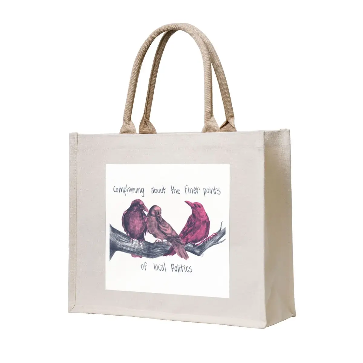 

Pink & Blue Tote Bag hand bag ladies Custom bag Fabric