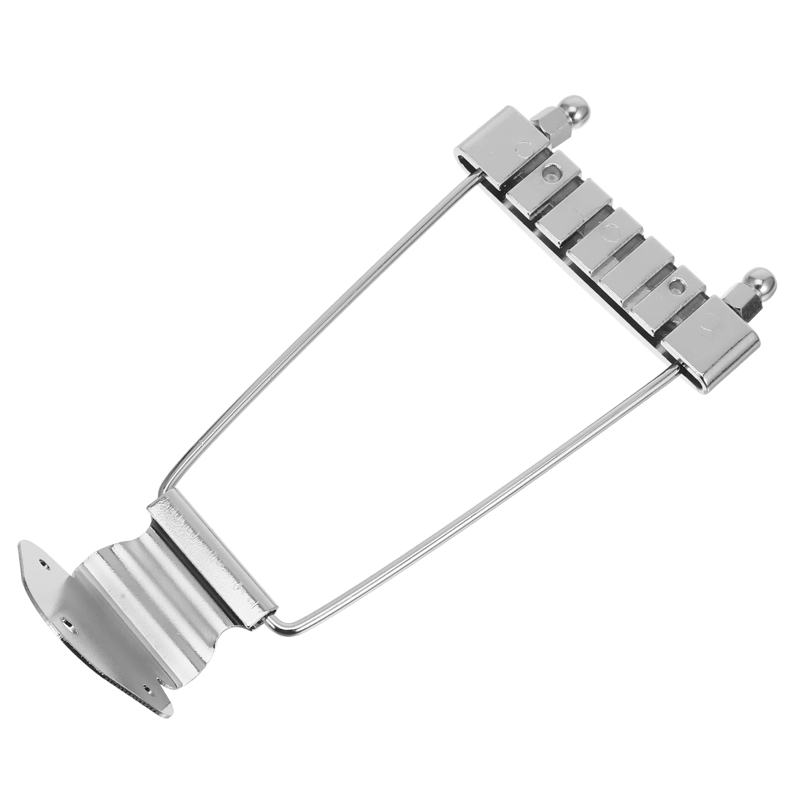 

Silver Zinc Alloy 6 String Guitar Bass Tailpiece Replacement Bridge Accessories Electric 10Mm Spacing No Screws