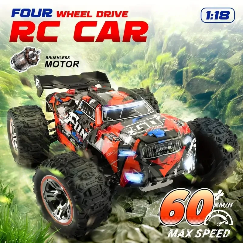 New 1:18 2.4g Rc 4wd Brushless Off-Road Monster Truck wltoy 184008 60km/H Speed High-Quality  For Collectors Enthusiasts Kid