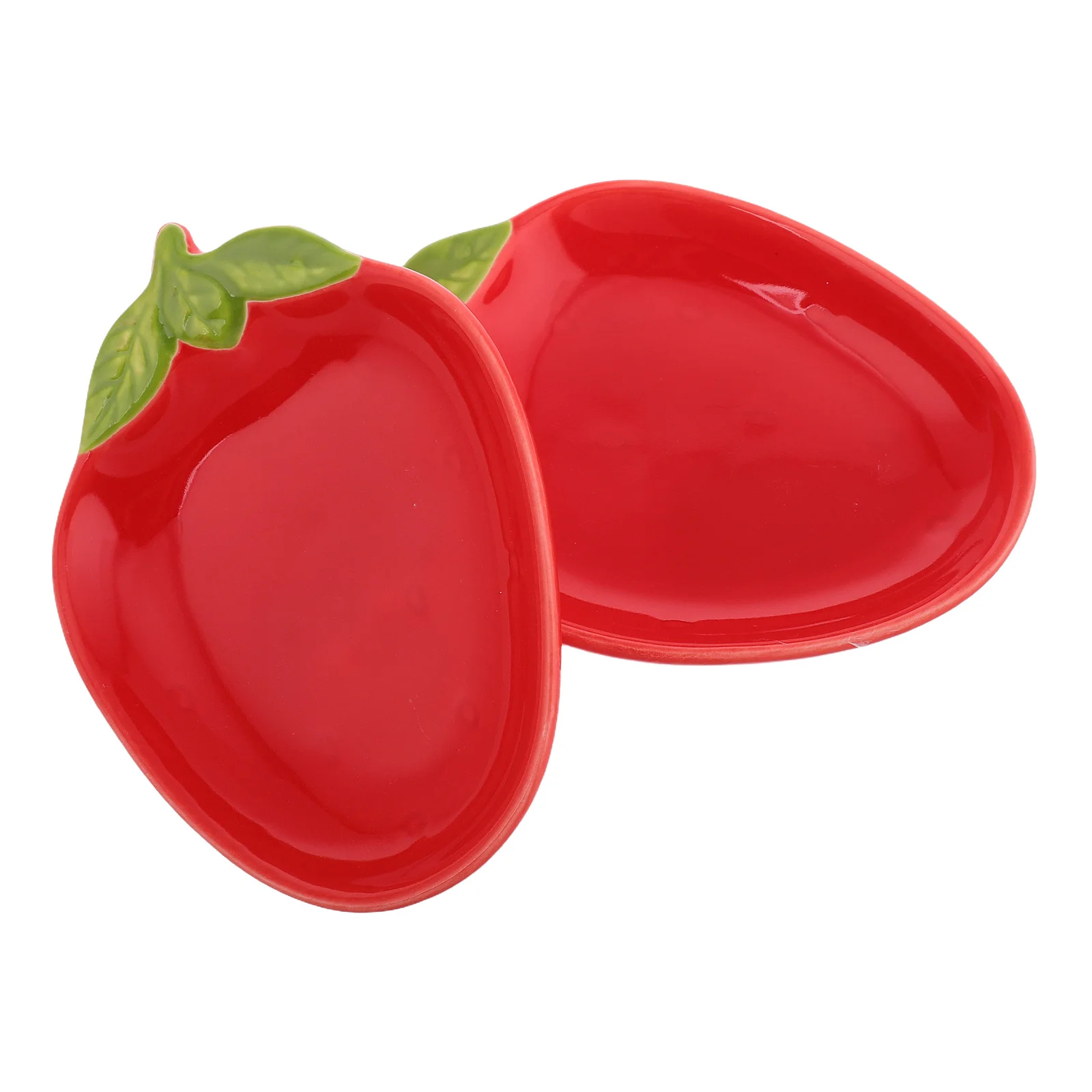 

2Pcs Strawberry Ceramic Seasoning Dish Cute Creative Plates for Dessert Sushi Snacks Sauces Home Party Use Seasoning Dish