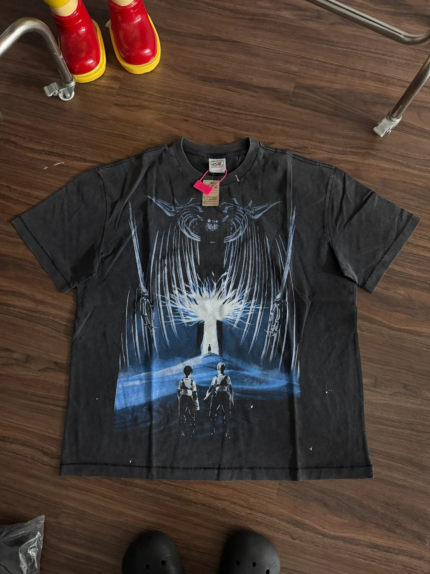 okdela-saintichae-レトロウォッシュド半袖メンズ-tシャツ-進撃の巨人-トレンディコットン-吸汗性-カラーファスナー付き