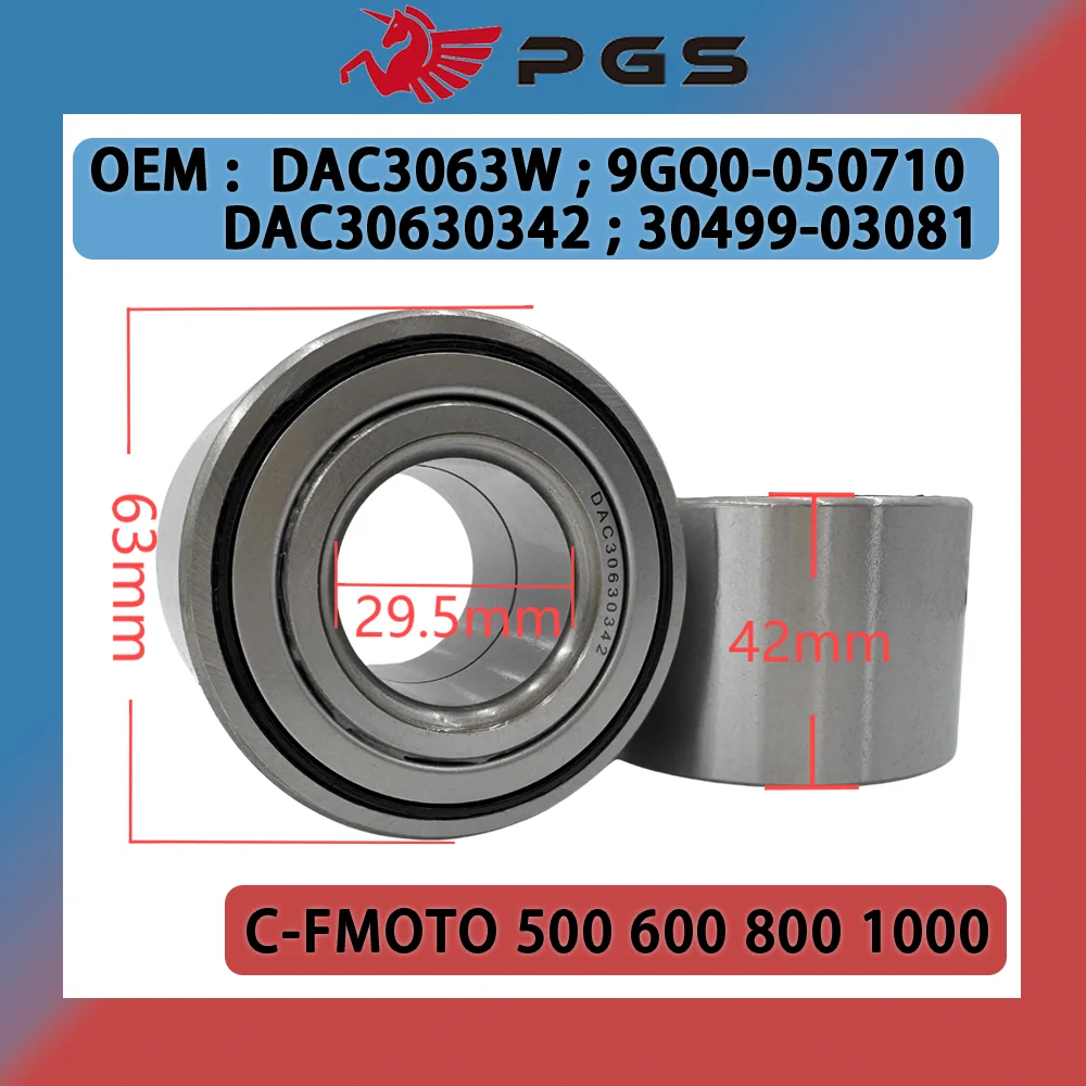 2PCS DAC3063W Hub Bearing For CFmoto UForce 550 U550 800 U8 ZForce 550 800 Z5 Z6 Trail Z8 800EX 1000 Z10 DAC30630342 30499-03081