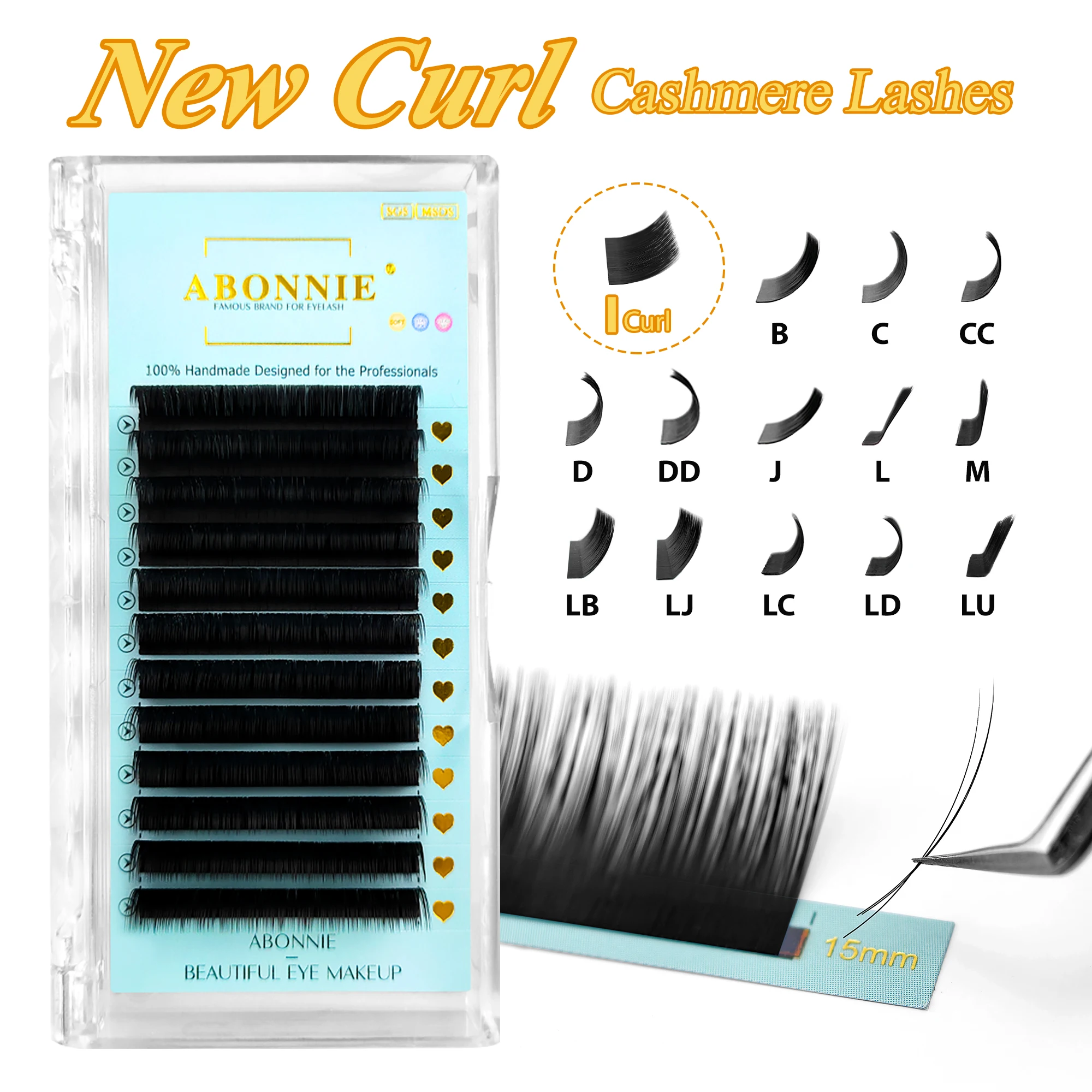 ABONNIE Cashmere Matte I/L/M/LC/LD/LU/J/B Curl Individual Lashes Extensions Premium Soft Eyelashes Extension