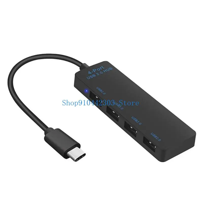 652F USB C Hub Expanding To 4 USB2.0 Port Suitable For Many Devices Charging Adapter