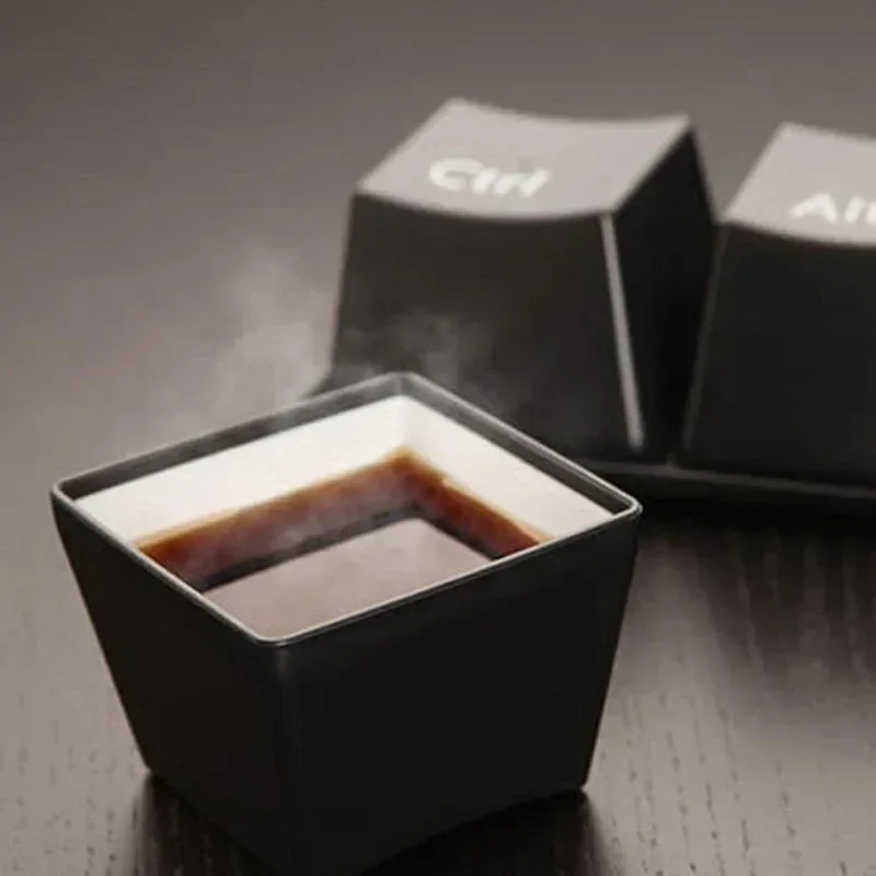 Creative Keyboard Tea Cup Office Coffee Cup Black Ctrl Del Alt Key Mug