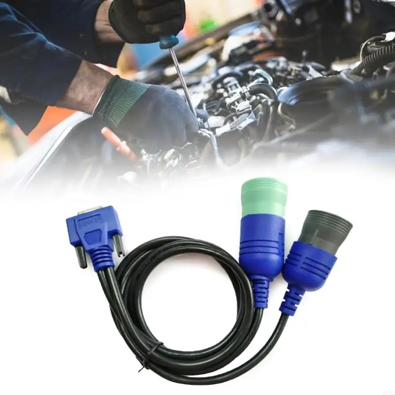 37JE 493148 Diesels Truck Diagnostic Cable 6Pin+9Pin Adapter OBD Connector Fit for USB Link, Engine Analysis, Maintenance Use