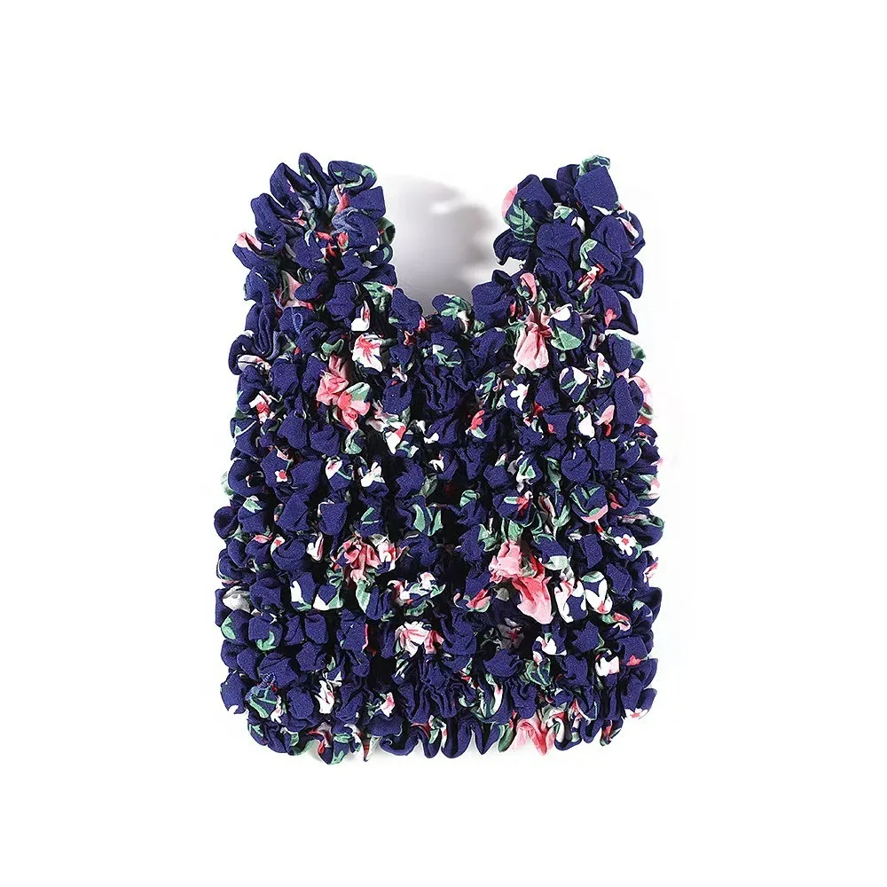 Reusable Bubble Foldable Stretch Bag Large Capacity Shopping Bag Pleated Flexible Handbag Multi Purpose Handheld