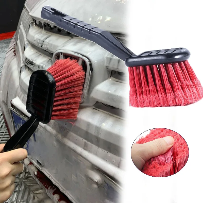 

Wheel Engine Brush Multifunctional Plastic Black Handle Red Bristle Brush Crevice / Air Vent Cleaning No Linting Washable