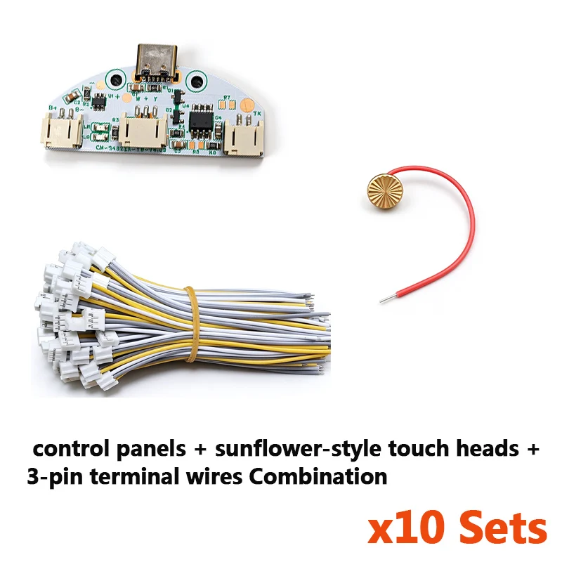 5/10Pcs Type-C LED Charging Semi-circle Touch Dimming Control Panel, No Soldering PH2.0 Interface for 3.7-5V Light Strips & Lamp