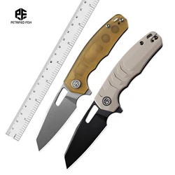 Pesce petrificato PFE17 Coltello pieghevole Coltelli da tasca Strumento da pesca 14C28N Coltello a lama per Bushcraft Sopravvivenza Attrezzo manuale da campeggio all'aperto