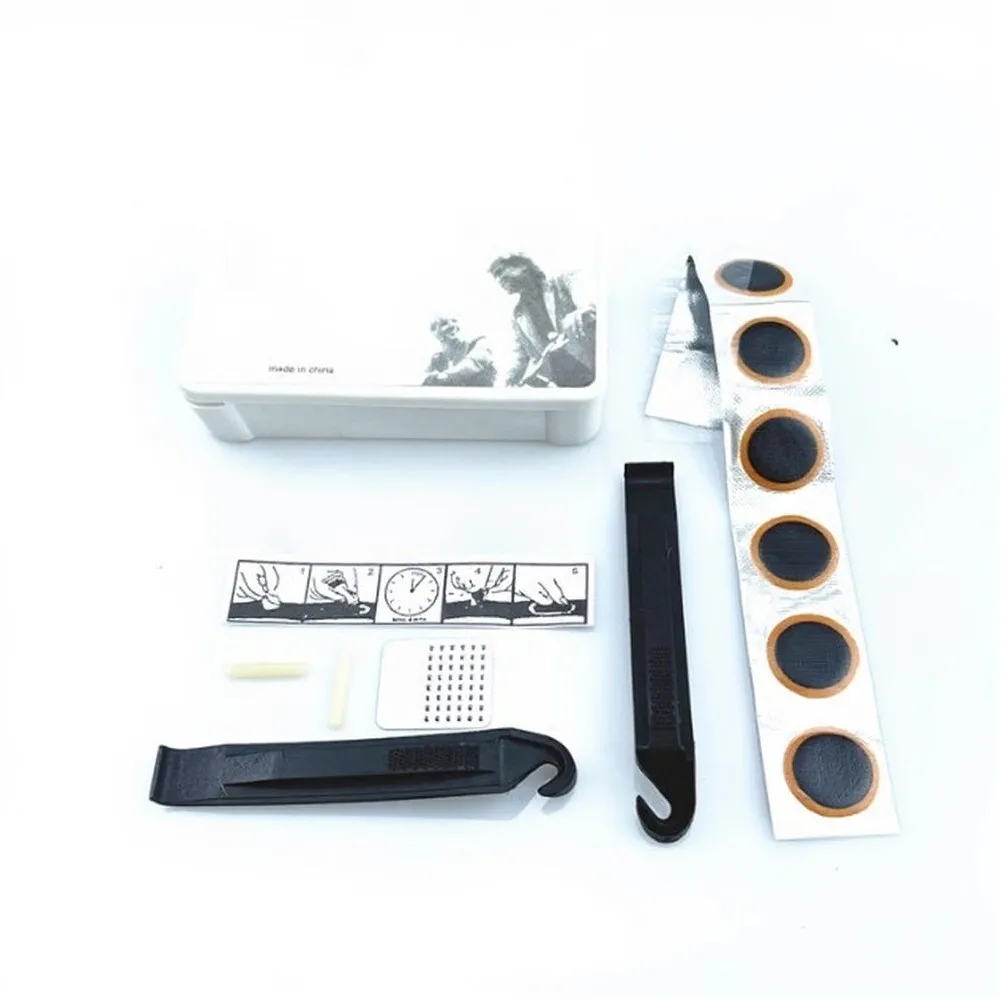 Bike Tire Repair Kit for On-the-Ride Repairs with 2 Tire Levers 1 Metal File 8 Patches for For mountain Road For Gravel view 5