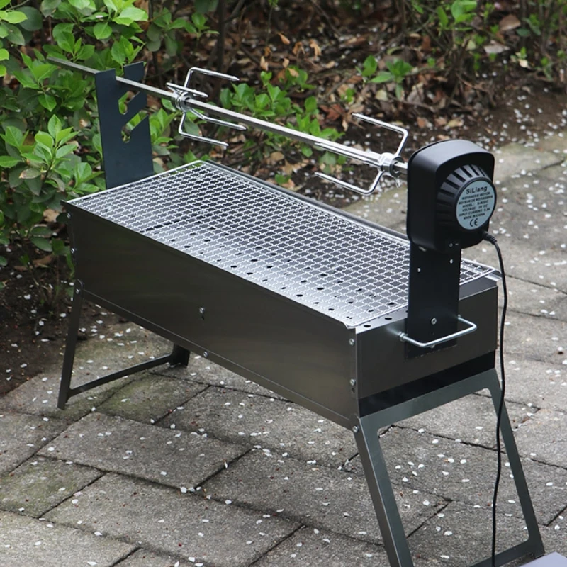 Barbecue stove, household fully automatic lamb leg rack, electric rotating charcoal outdoor barbecue skewers