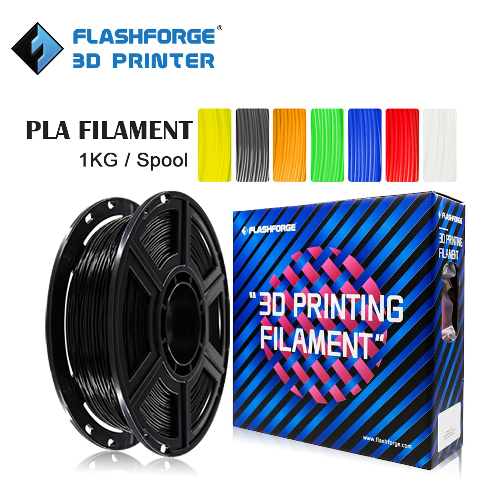 Flashforge PLA 3D Printer Filament 1.75mm 1KG Spool Plastic For 3D Pens Printing Material Color Change Rainbow Black White Color