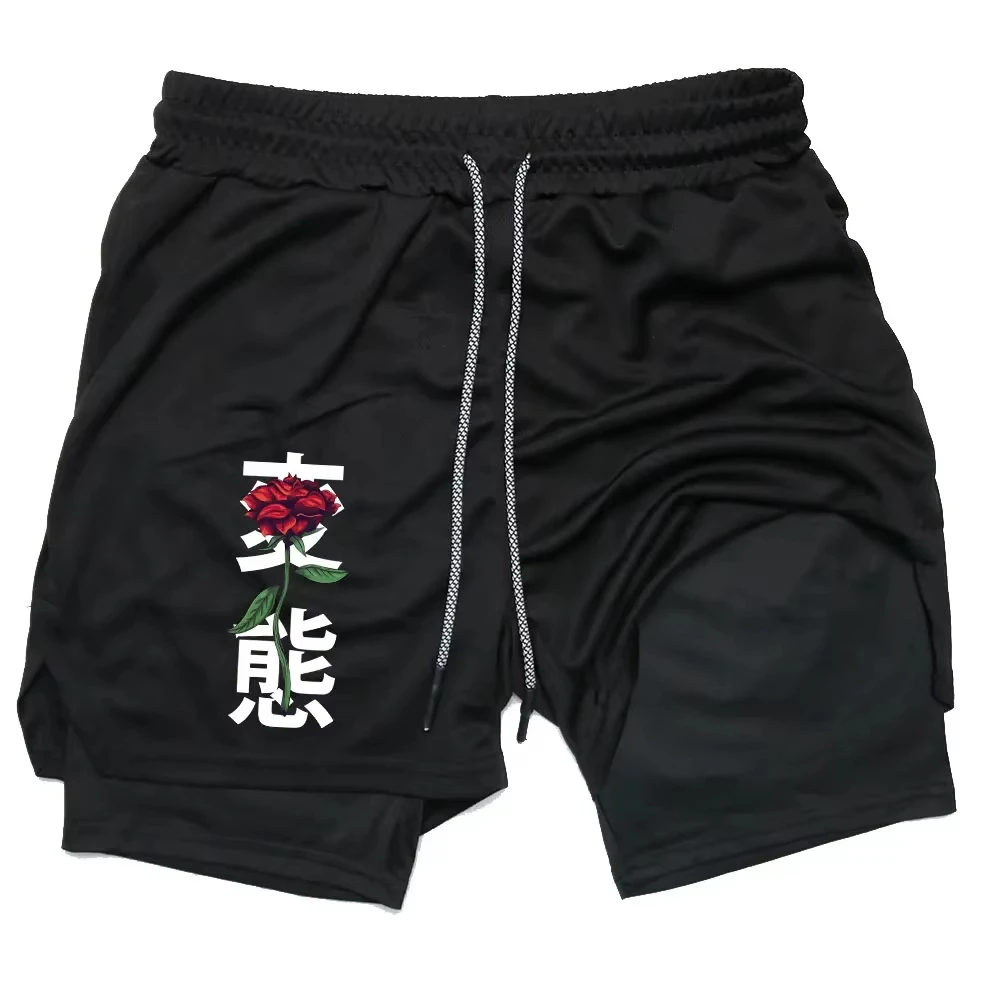 

Мужские шорты 2-в-1 с карманами, европейский размер, спортивные и фитнес-шорты, повседневные шорты, пляжные спортивные шорты, на подкладке, облегающий крой, универсальные.