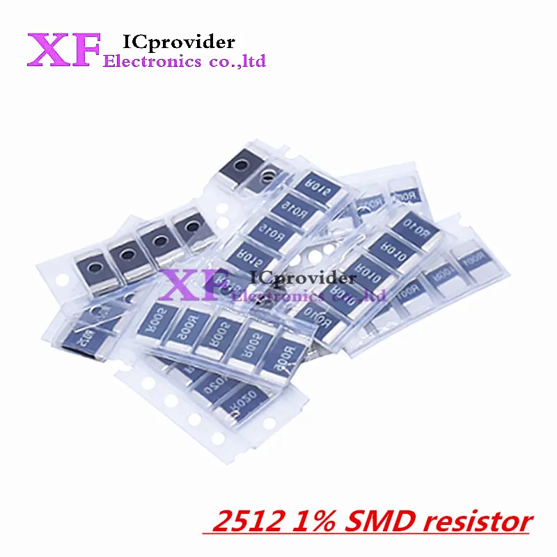 50pcs 2512 1% SMD resistor 0R ~ 10M 1W 0 1 10 100 150 220 330 470 ohm 1K 2.2K 10K 100K 220K 1R 10R 100R 150R 220R 330R 470R 1M
