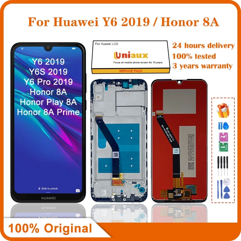 

6.09'' Original For Huawei Y6 2019 LCD Display Touch Screen Digitizer Assembly For Honor 8A LCD Y6 Pro 2019 Display Replacement