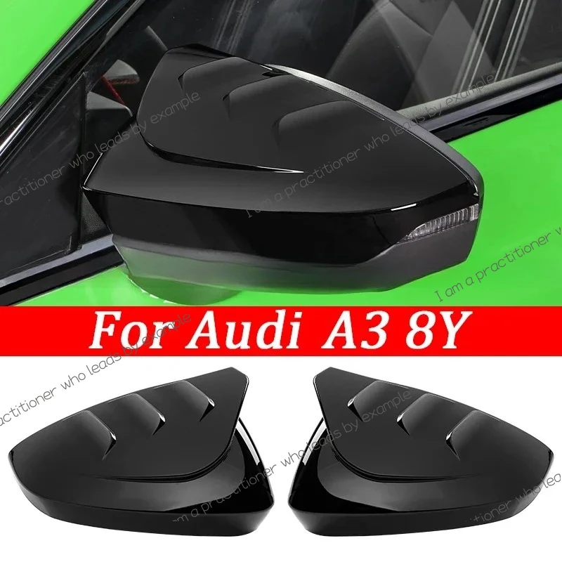 

For Audi A3 sline 8Y 2021 2020 Sportback Limousine Sedan Rearview Mirror Cover Carbon Fiber Pattern Car Exterior Accessorie