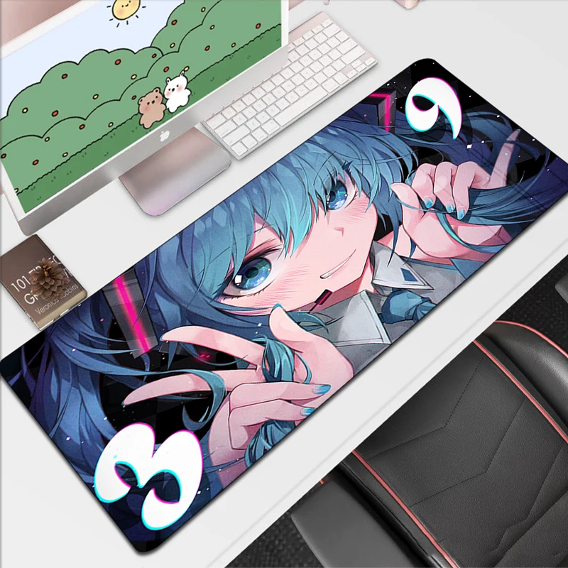 H-Hatsunes Miku Mouse Pad Desk Protector Mouse Cartoon Anime Rubber Mat Gaming Mousepad Keyboard Mats Gamer Kawaii Cute Deskmat