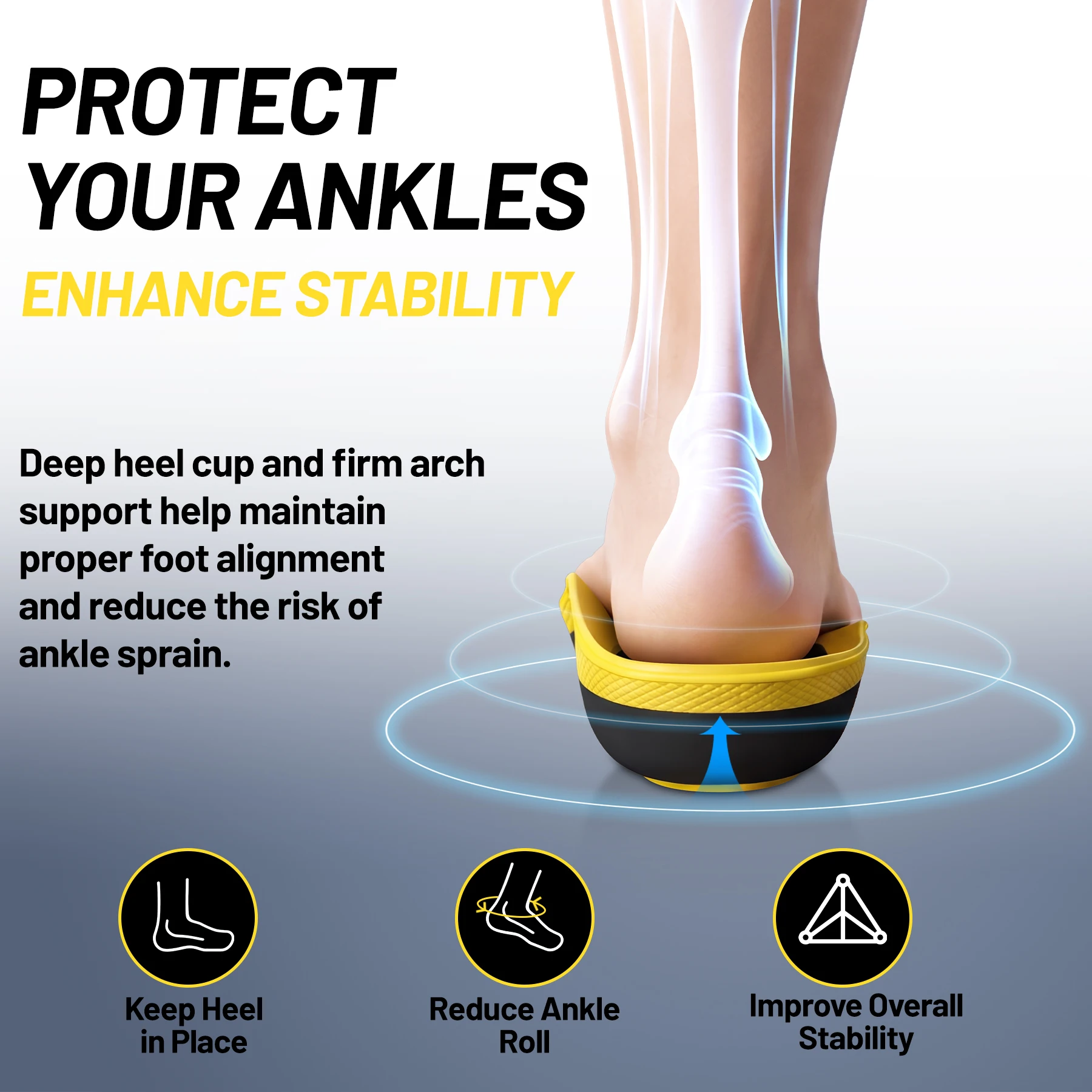 Plantar Fasciitis Relief Orthopedic Insole Flat Foot High Arch Support Men Women Work Orthotic Insert Sport Shoe Sneaker Insole