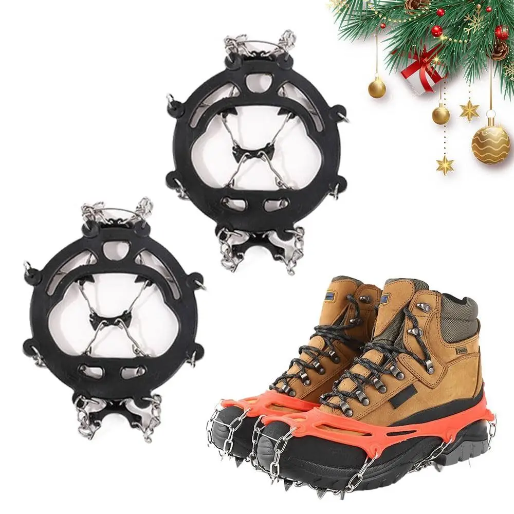 Picture 3: Durable 8/10 Teeth Ice Shoes Spike Non-slip Lightweight Ice Grippers Ice Snow Shoes Spikes for Shoes and Boots