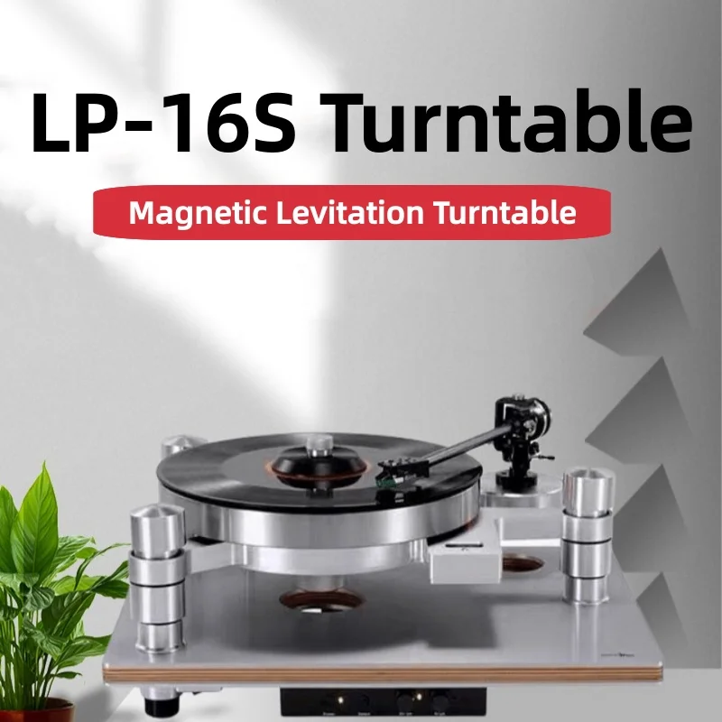 Magnetic Suspension Vinyl Turntable Adjustable Tracking Force Tonearm Cartridge Built Phono Player Electronic Speed Regulation