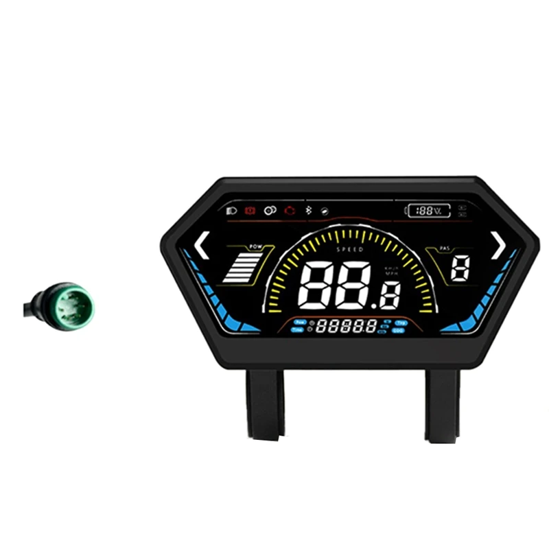 UKS6 Electric Scooter LCD Meter Color Screen 24V-72V Electric Bicycle Dashboard E-Bike Smart Display Waterproof 5PIN