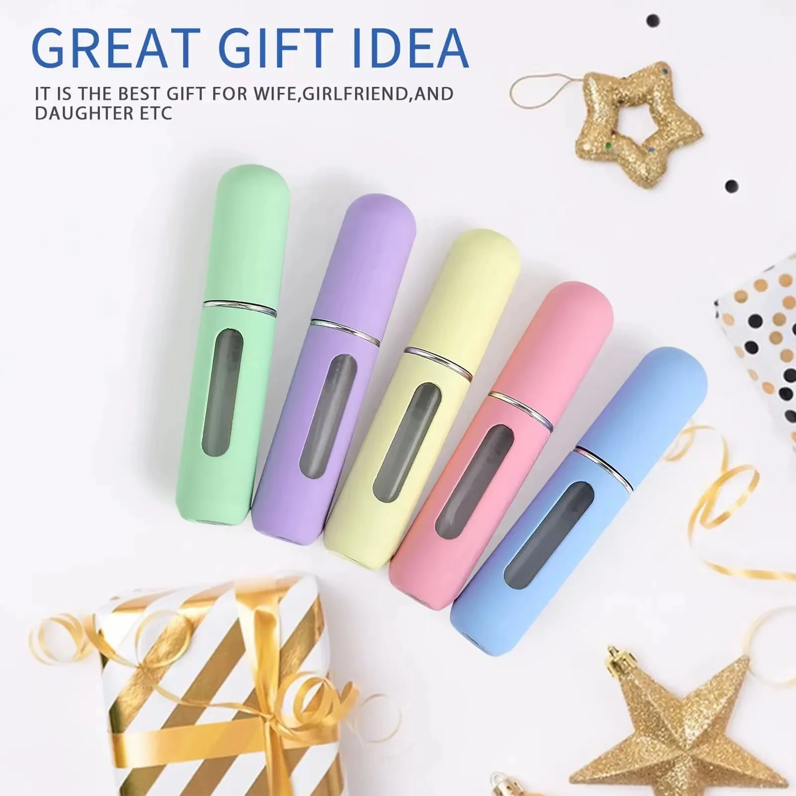 1/5Pcs Candy Color Bottom Filling Perfume Bottle 5ml 8ml Portable Travel Liquid Sub-Bottling Refillable Jar Empty Spray Cosmetic