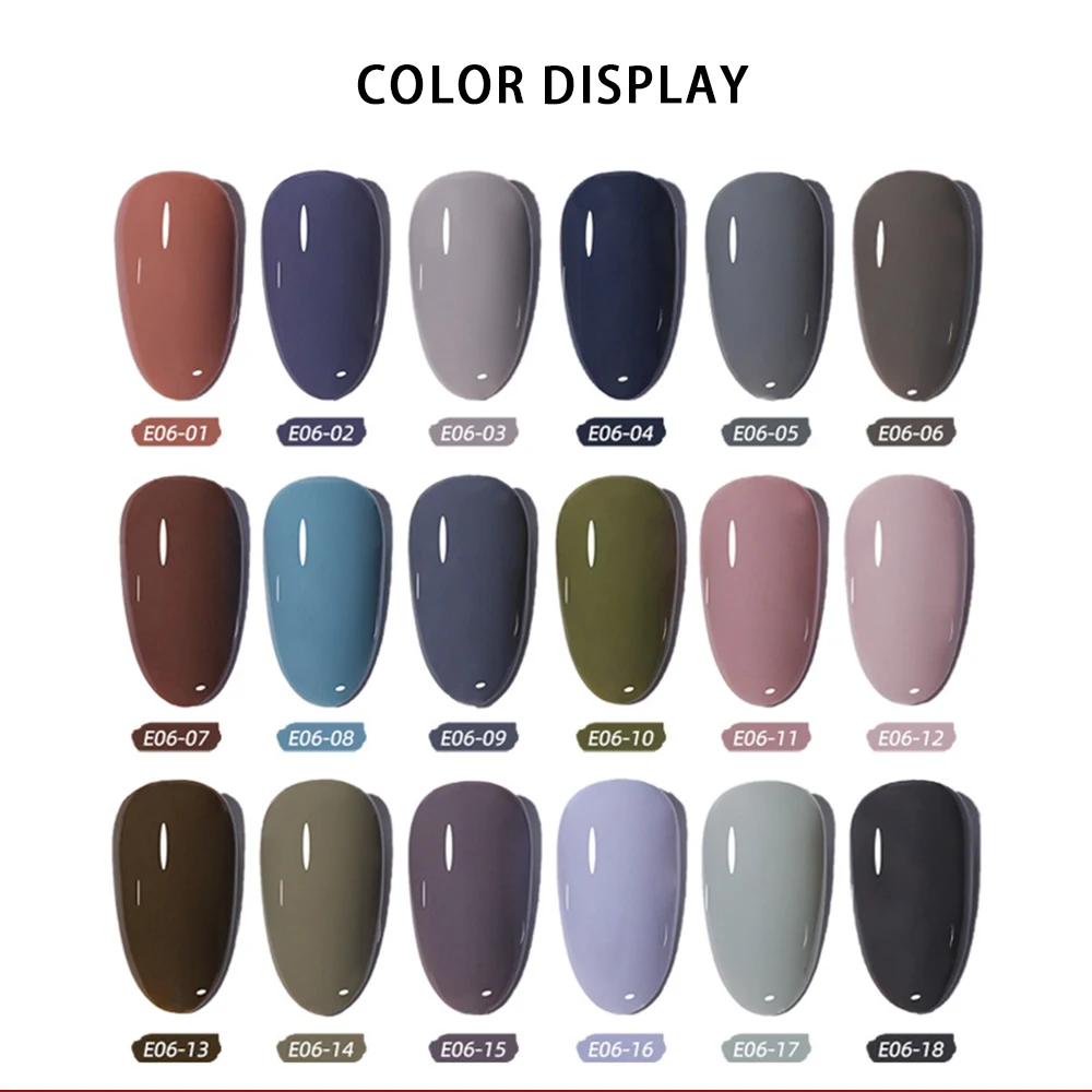 

Vendeeni 18 Colors Brown Gray Series Nail Gel Polish Soak Off UV LED Pure Color Crystal Manicure Gel Lacquer Nail Varnish 15ml