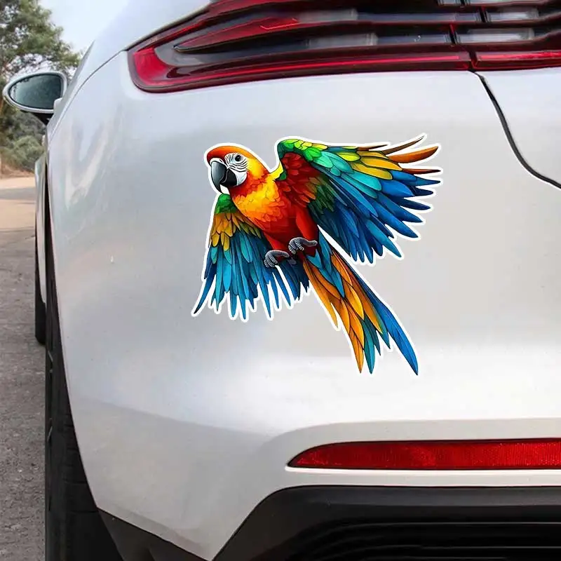 Colored Parrot Car Sticker Waterproof Vinyl Decal on Bumper Rear Window Laptop Self-adhesive Decal For Car Accessories Y896