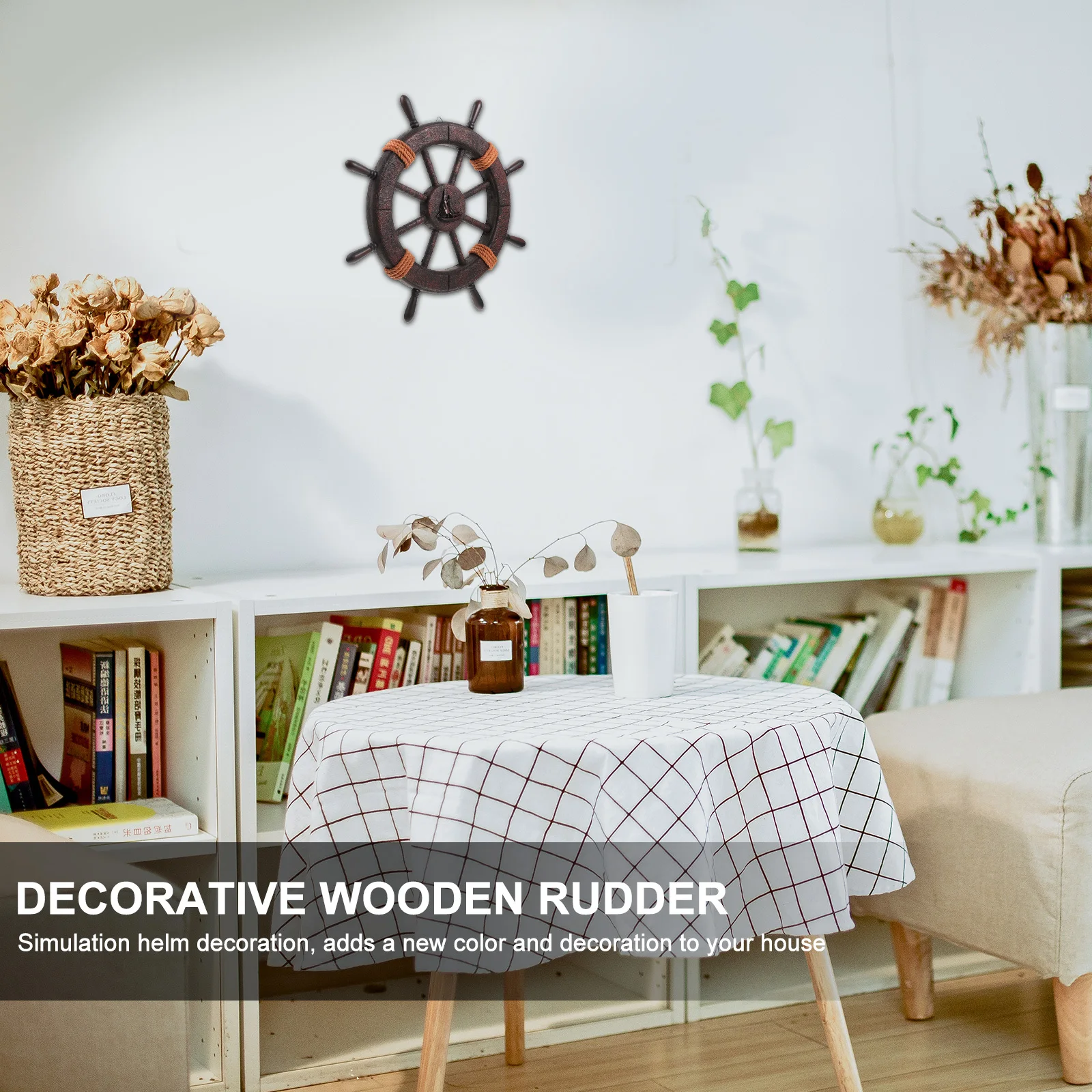

1Pcs Retro Wooden Boat Pendant Mediterranean Style Wall Hanging Decor Home Garden Porch Decoration Bright Color Realistic