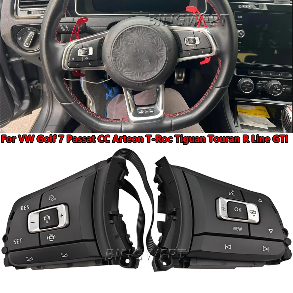 Multi Function Steering Wheel Button Switch 5G0959442AE For VW Golf 7 Passat CC Arteon T-Roc Tiguan Touran R Line GTI