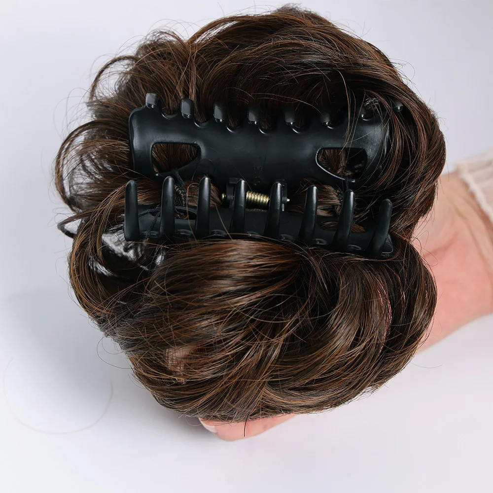 Messy Hair Bun Hair Scrunchies Extension Curly Wavy Messy Synthetic Chignon for Women Updo Hairpieces