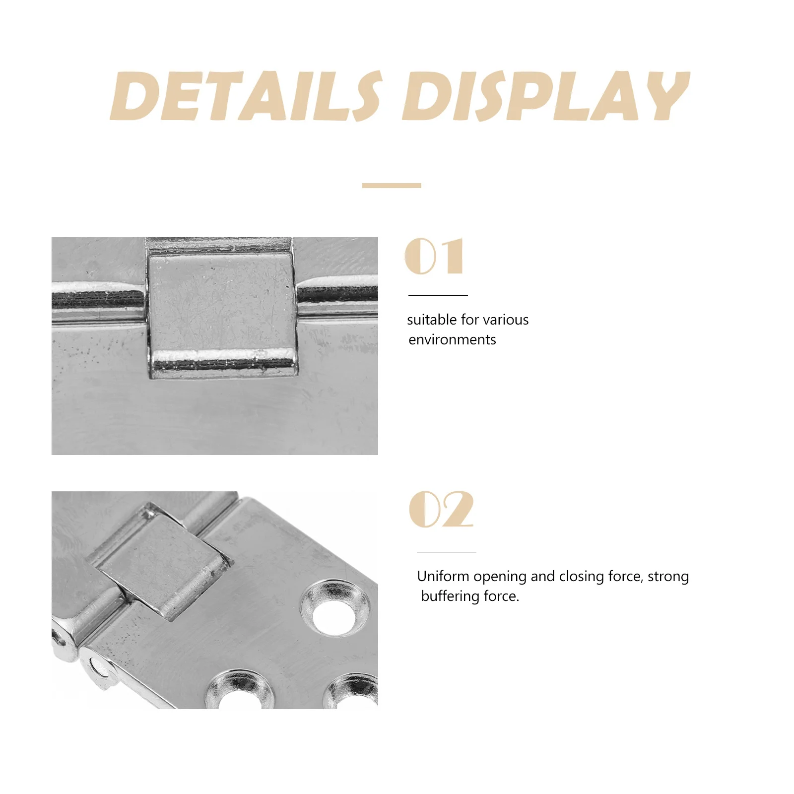 

4Pcs Heavy Duty Zinc Alloy Thickened Door Hinges Smooth Noise Free 180 Degree Rotation Cabinet Cupboard Furniture Hinges Rust